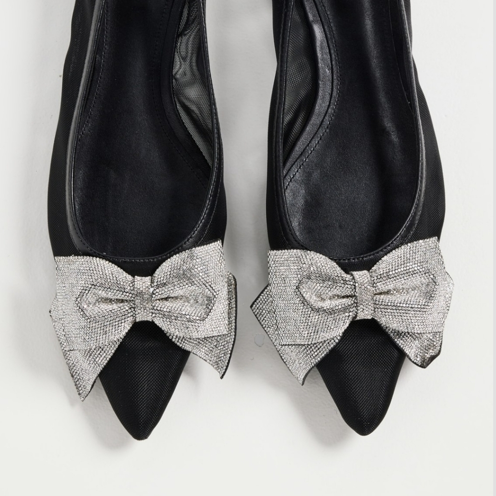 NWB SCHUTZ Lyla Mesh Bow Ballet Flats